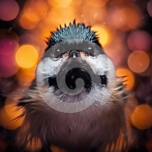 Vibrantly Surreal Chickadee: Wildlife Art With A Satirical Twist