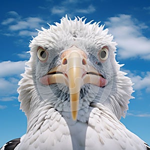 Vibrantly Surreal Close-up Photography Of A Seagull With Exaggerated Facial Expressions