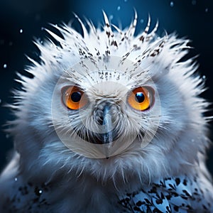 Vibrantly Surreal Snowy Owl Close-up: Hyper-realistic Cryengine Digital Art