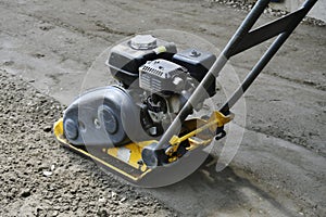 Vibrating Soil Compactor Close Up