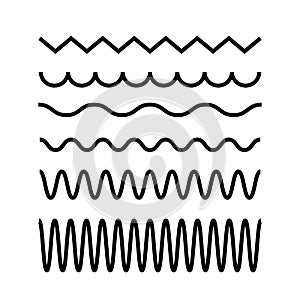 Vibration waves vector icon set