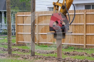 Vibratory Pile Driver Attachment in Action