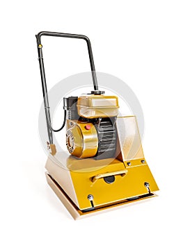 Vibratory plate compactor model on white background