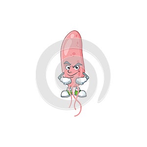 Vibrio cholerae mascot design style with grinning face