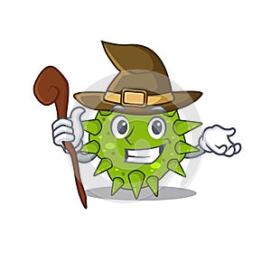 Vibrio cholerae sneaky and tricky witch cartoon character