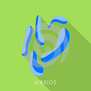 Vibrios icon, flat style photo