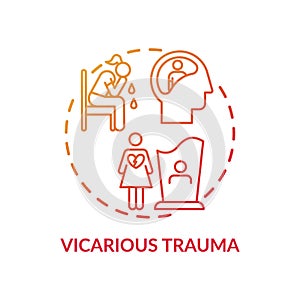 Vicarious trauma concept icon photo
