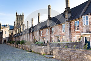 Vicars Close and Wells Cathedral Somerset, England