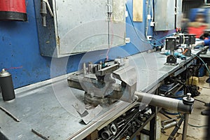 Vice on a metal workbench