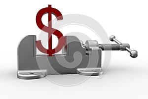 Vice squeezing dollar sign