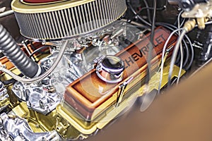Chromed Engine on Vintage Chevy Pickup