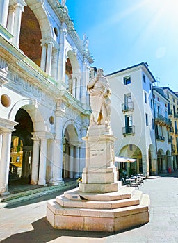 Vicenza, Italy - statue of famous architect Andrea Palladio in the downtown