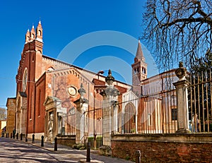 Vicenza, Veneto, Italy. Santa Corona is a Gothic-style, Roman Catholic church