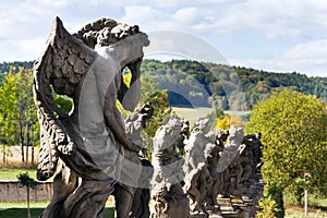 Vices allegorical statues from Matyas Braun at Kuks, Hradec Kralove region, Trutnov district, Czech Republic photo