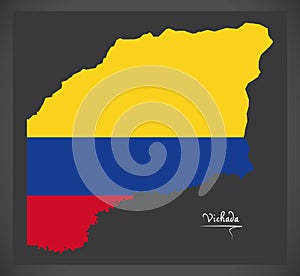 Vichada map of Colombia with Colombian national flag illustration photo