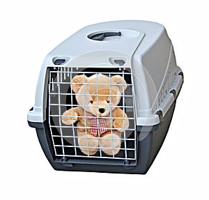 Vicious caged bear photo