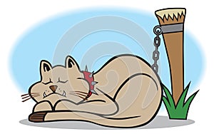 Vicious Cartoon Guard Cat