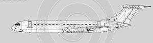 Vickers Super VC10 Type 1150. Vector drawing of long range jet aircraft. photo