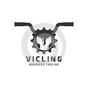 Vicling - bicycling logo with viking concept