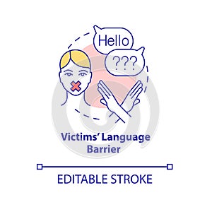 Victims language barrier concept icon