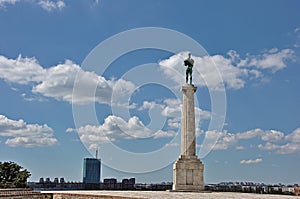 The Victor and cloudy sky