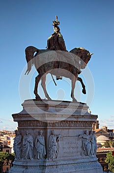 Victor Emmanuel monument in Il Vittoriano in Rome, Italy