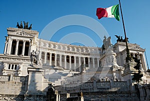 The Victor Emmanuel Monument, Piazza Venezia, Rome, Italy.