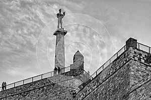 Victor monument and Belgrade fortress in Belgrade, Serbia