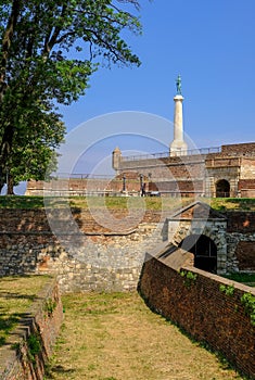 Victor monument, symbol of Belgrade, at Belgrade fortress, Kalemegdan in Serbia