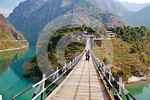 Victoria Bridge over Beas river at Mandi in Himachal Pradesh