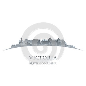 Victoria British Columbia Canada city skyline silhouette white b