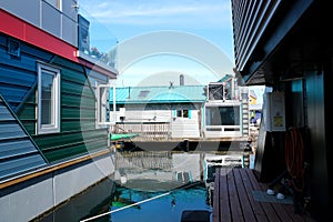 Victoria British Columbia, Canada Fisherman's wharf House Boat Homes float on Vancouver Island BC Boats and