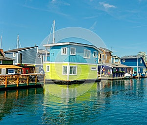 Colorful Floating Homes at Fishermans Wharf