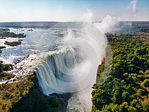 The Victoria Falls in an aerial view - Zambia, Zimbabwe