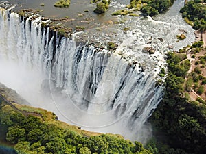 Victoria Falls at the Border of Zimbabwe and Zambia in Africa.