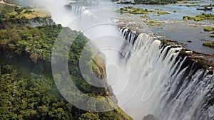 The Victoria Falls at the Border of Zimbabwe and Zambia in Africa. The Great Victoria Falls One of the Most Beautiful Wonders of t