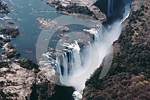 Victoria Falls Main Waterfall Aerial View