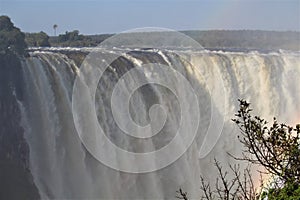 Victoria falls over Zambezi river Zimbabwe