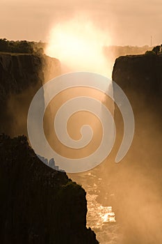 Victoria falls at Sunset photo