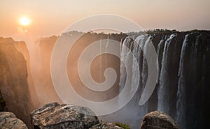 Victoria Falls sunset from Zambia side