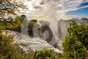 Victoria Falls on Zambezi River in Zimbabwe