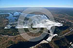 Victoria Falls and Zambezi river. Zimbabwe