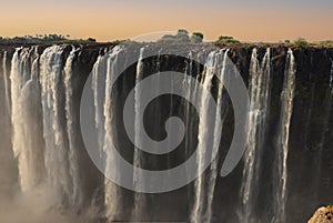 Victoria Falls on the Zambezi River between Zimbabwe and Zambia