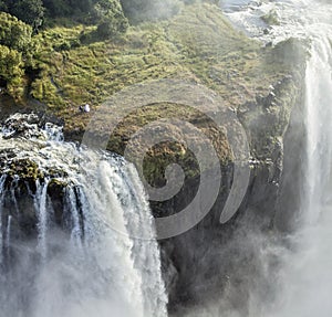 Victoria Falls Zambia arial shot with newly weds