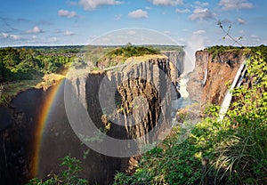 Victoria Falls, Zambia, and rainbow photo