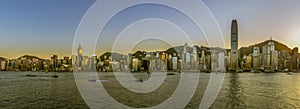 Victoria Harbor of Hong Kong at twilight