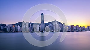 Victoria Harbor of Hong Kong at twilight