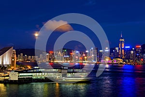 Victoria Harbour in Moonlight