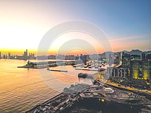 5 may 2022 Victoria Harbour sunset and view at Kwun tong