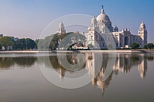 Victoria Memorial and reflection, India